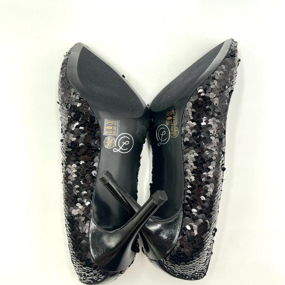 Chinese Laundry Size 6.5 Black Sequin Point Toe Stiletto Heel Dress Pumps Shoes - Picture 10 of 16
